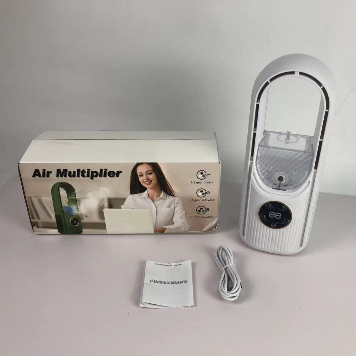 AirCool Mist Pro – Ventilador USB Sem Hélices com Névoa Refrescante, Silencioso e Portátil